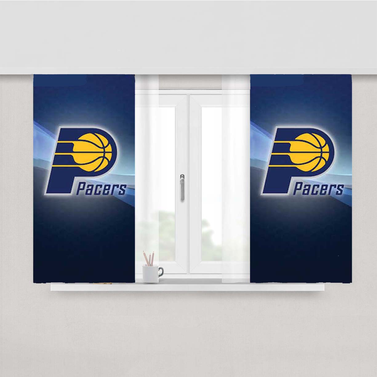 Indy Pacers Logo Texture Peach Skin Window Curtains