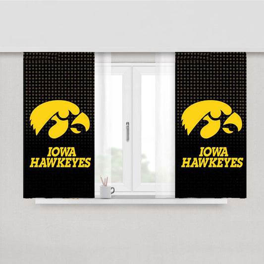 Iowa Hawkeyes Logo Dots Peach Skin Window Curtains
