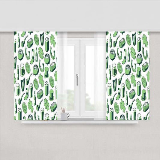 Isometric St Patricks Day Pattern 07 Peach Skin Window Curtains