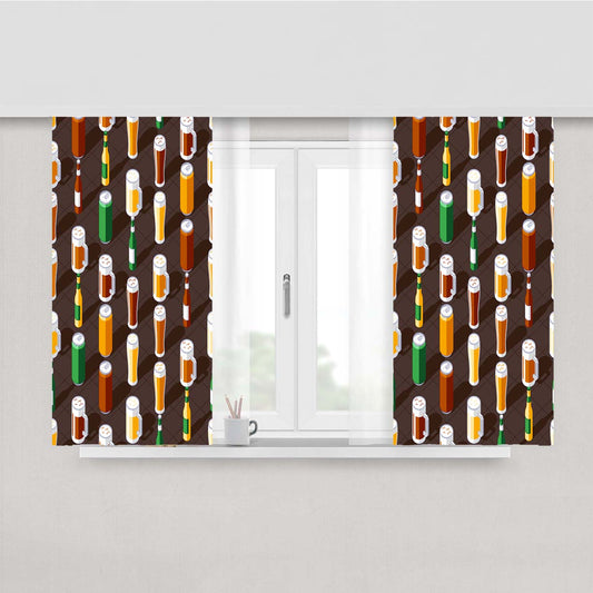 Isometric St Patricks Day Pattern 10 Peach Skin Window Curtains
