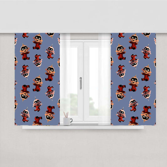 Jack Jack Incredibles 2 Pattern Art Peach Skin Window Curtains