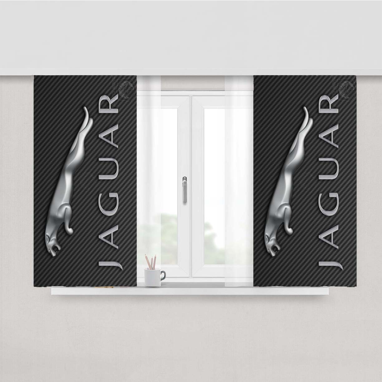 Jaguar Peach Skin Window Curtains