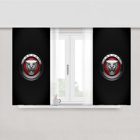 Jaguar Logo Peach Skin Window Curtains