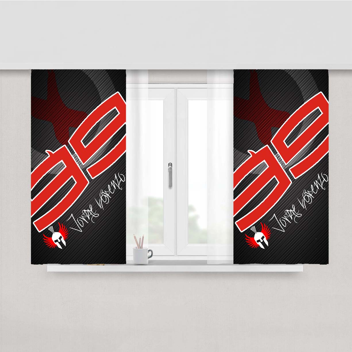 Jorge Lorenzo 99 Peach Skin Window Curtains