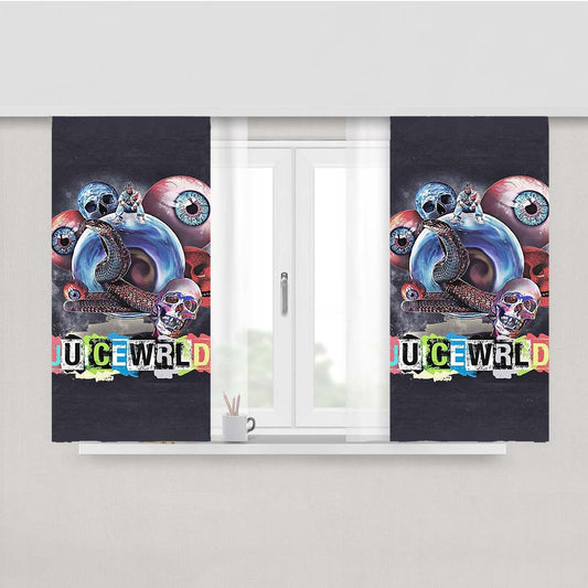 Juice Wrld 999 Skull Eyes Peach Skin Window Curtains