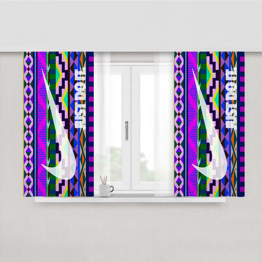 Just Do It Aztec 2 Peach Skin Window Curtains