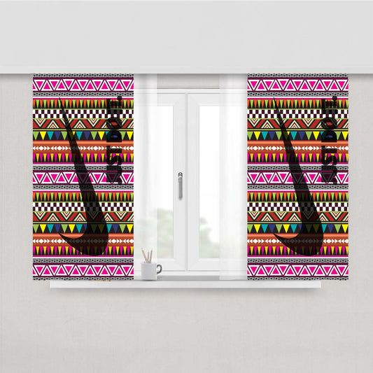 Just Do It Aztec 3 Peach Skin Window Curtains