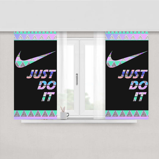 Just Do It Aztec Pastel Peach Skin Window Curtains