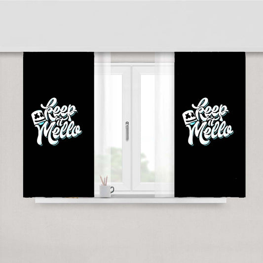 Keep It Mello Marshmello Graphic Festival Music Ibiza Man Peach Skin Window Curtains