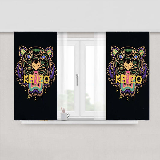 Kenzo Paris Tiger Peach Skin Window Curtains