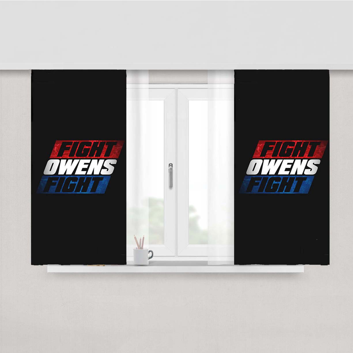 Kevin Owens Fight Peach Skin Window Curtains