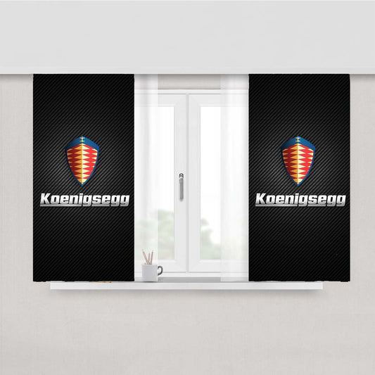 Koenigsegg Car Logo Carbon Peach Skin Window Curtains