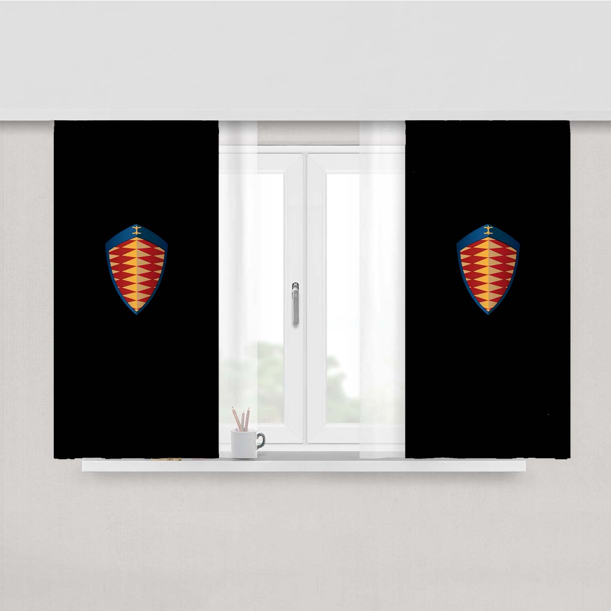 Koenigsegg Logo Peach Skin Window Curtains