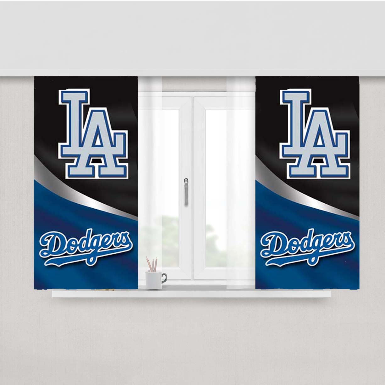 La Dodgers Cloth Logo Peach Skin Window Curtains