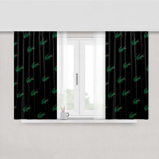 Lacoste Black Peach Skin Window Curtains