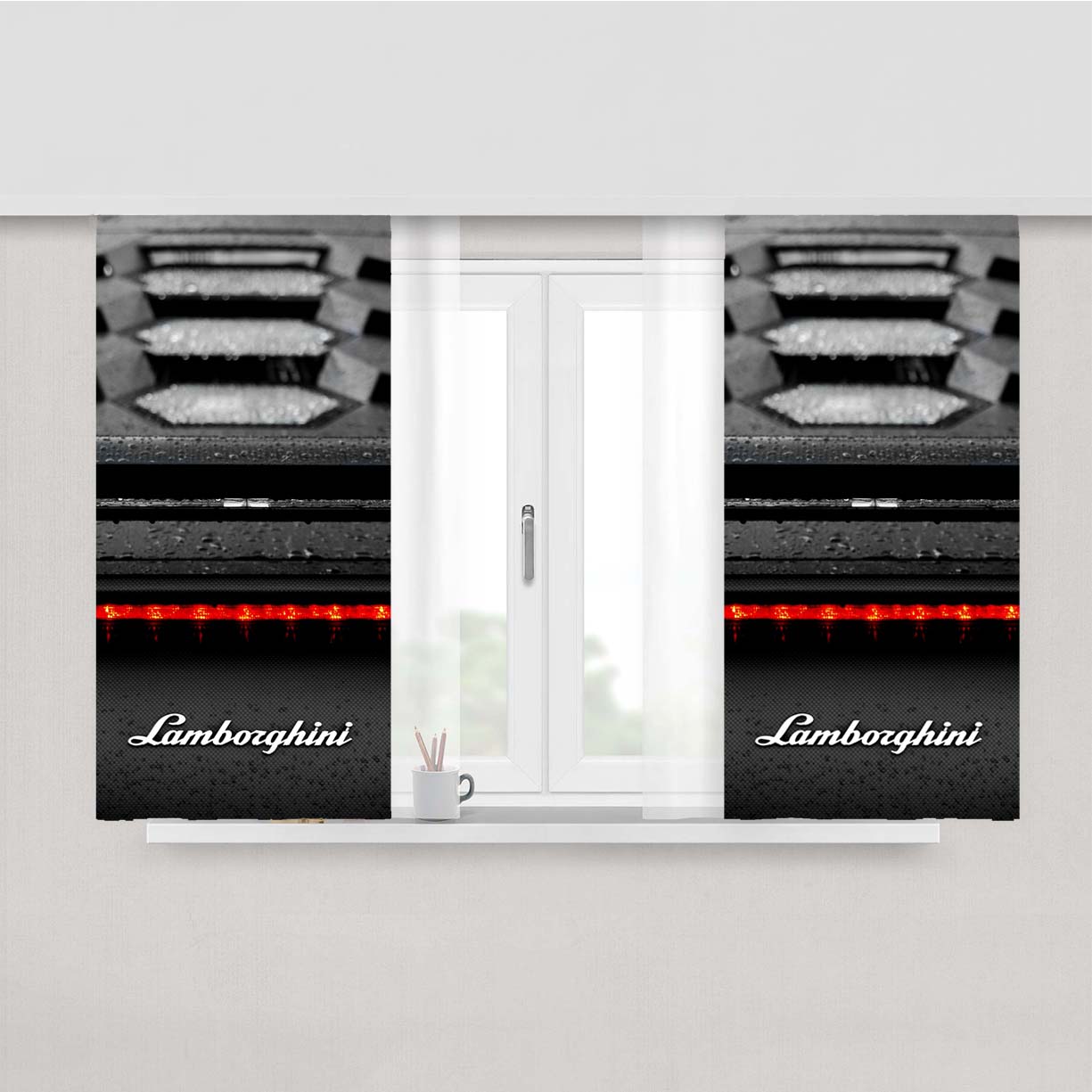 Lamborghini Peach Skin Window Curtains