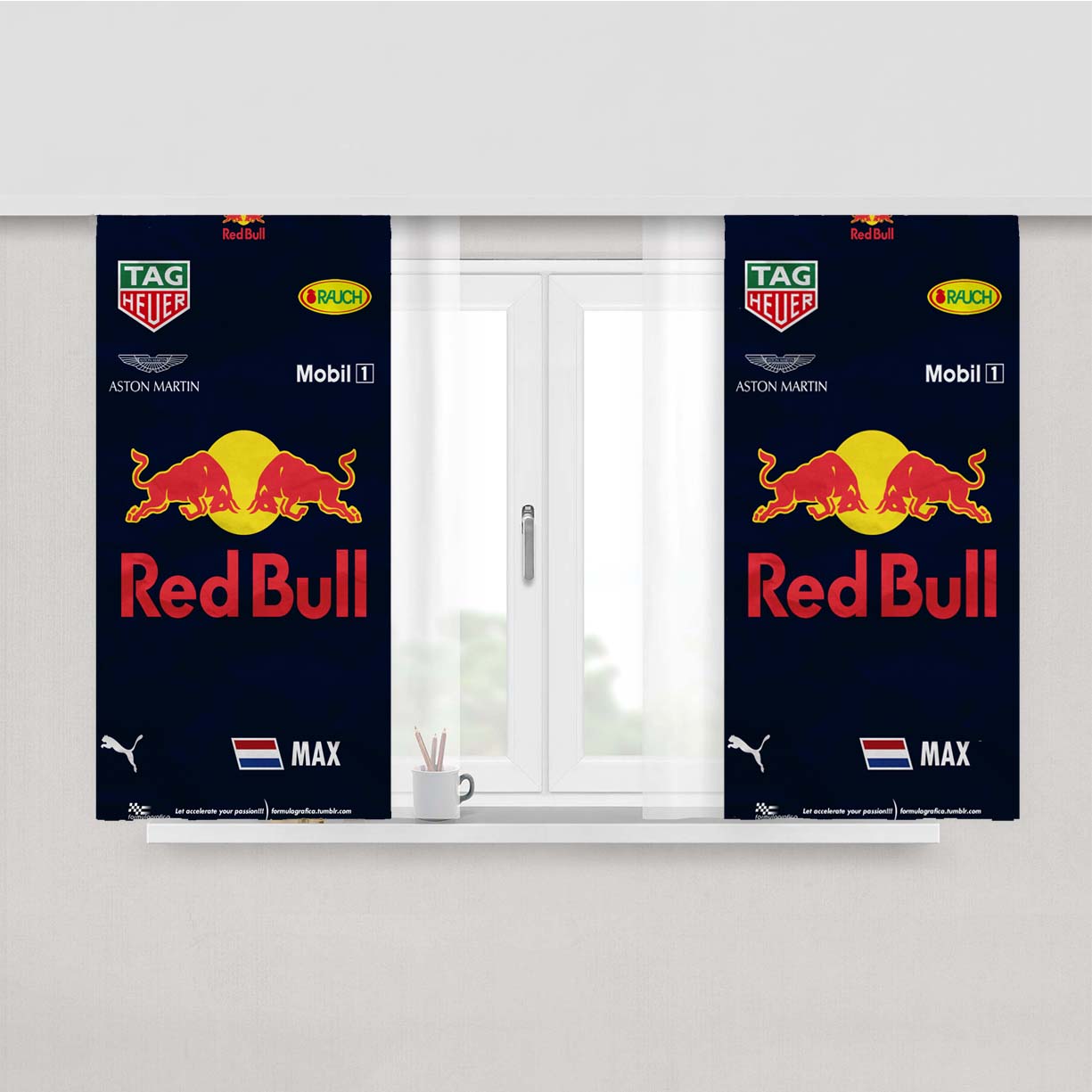 Lamborghini Bull Logo Aventador Peach Skin Window Curtains