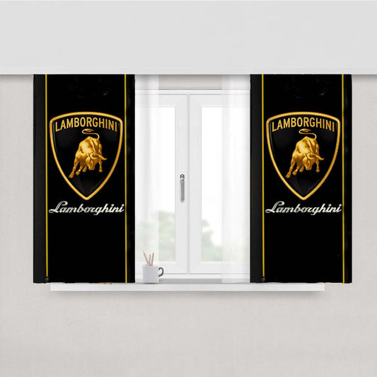 Lamborghini Emblem Logo Peach Skin Window Curtains