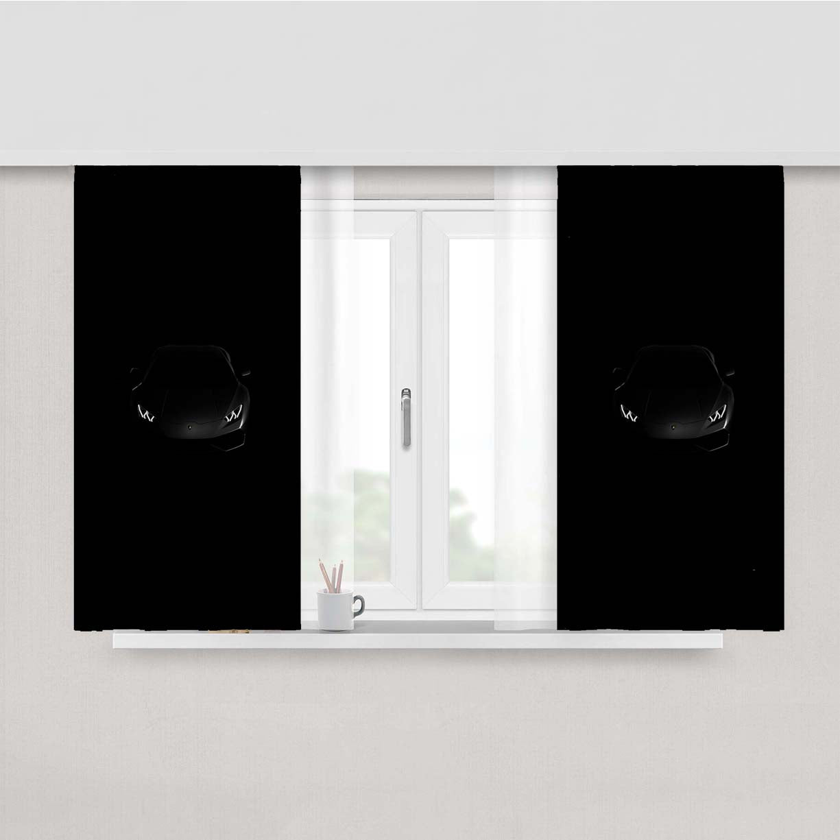 Lamborghini Huracan Black Dark Peach Skin Window Curtains