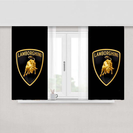 Lamborghini Logo Peach Skin Window Curtains