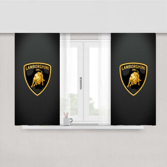 Lamborghini Logo Carbon Fiber Peach Skin Window Curtains