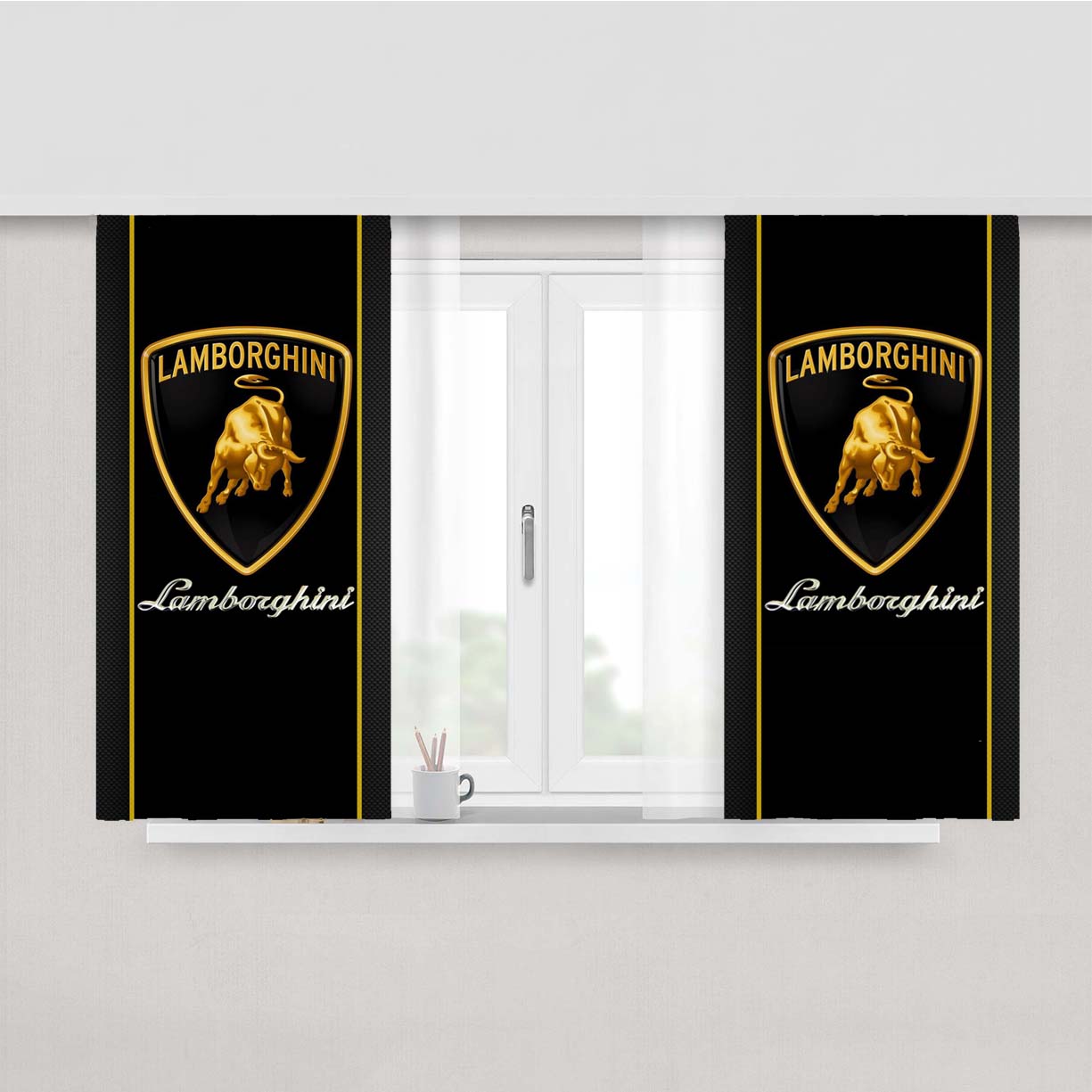 Lamborghini Premium Style Peach Skin Window Curtains