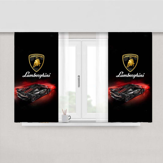 Lamborghini Sport Car Peach Skin Window Curtains