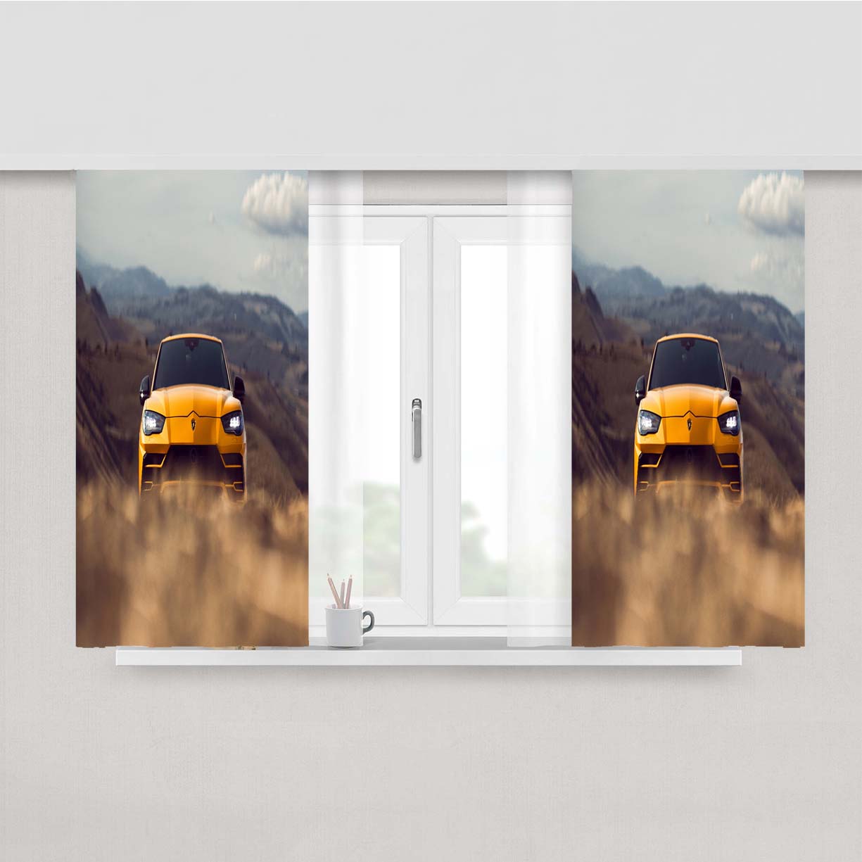 Lamborghini Urus Peach Skin Window Curtains