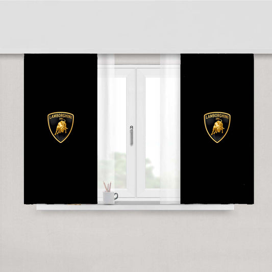 Lamborgini Logo Art Car Minimal Dark Peach Skin Window Curtains