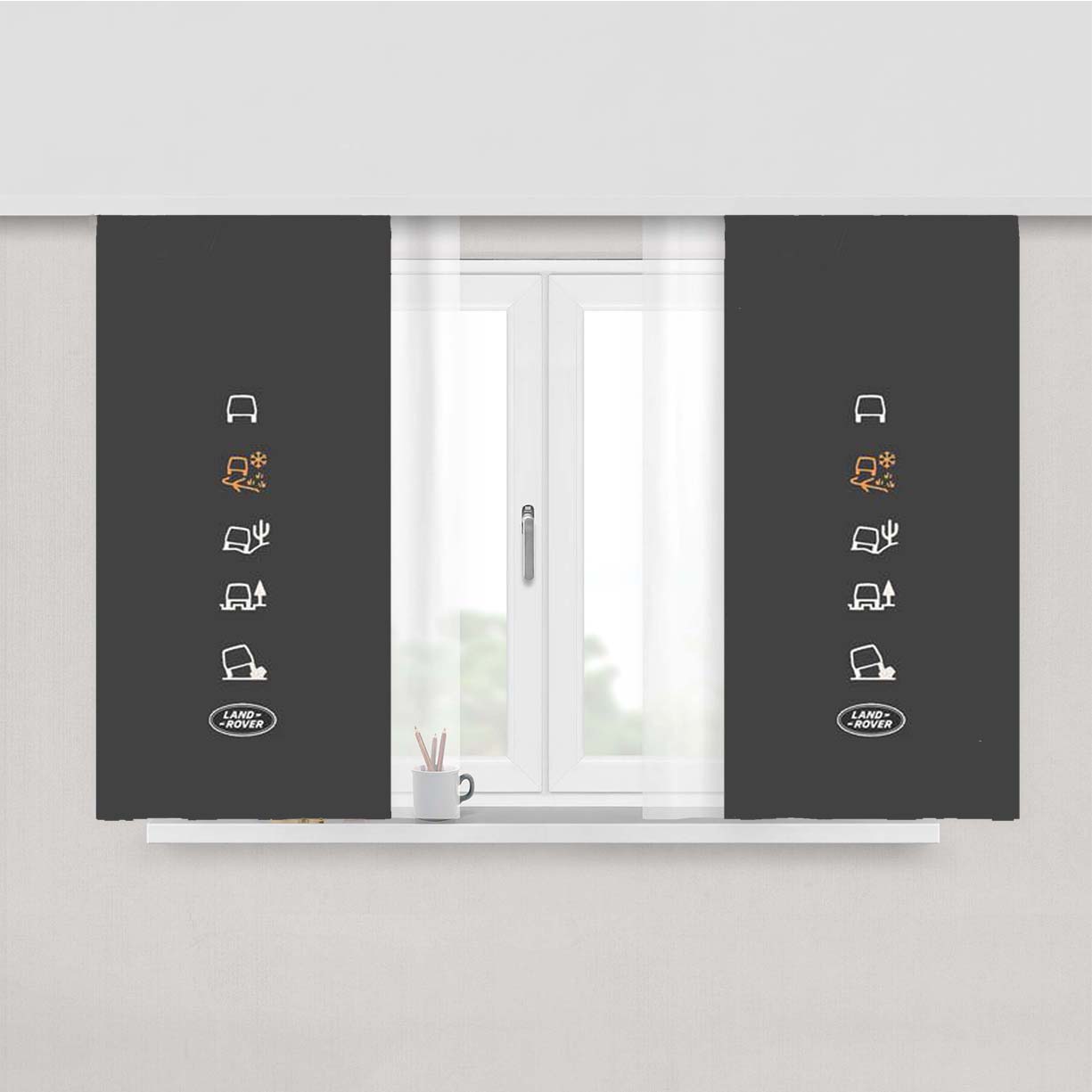 Land Rover Icon Peach Skin Window Curtains