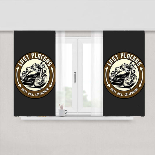 Last Placers Logo Peach Skin Window Curtains