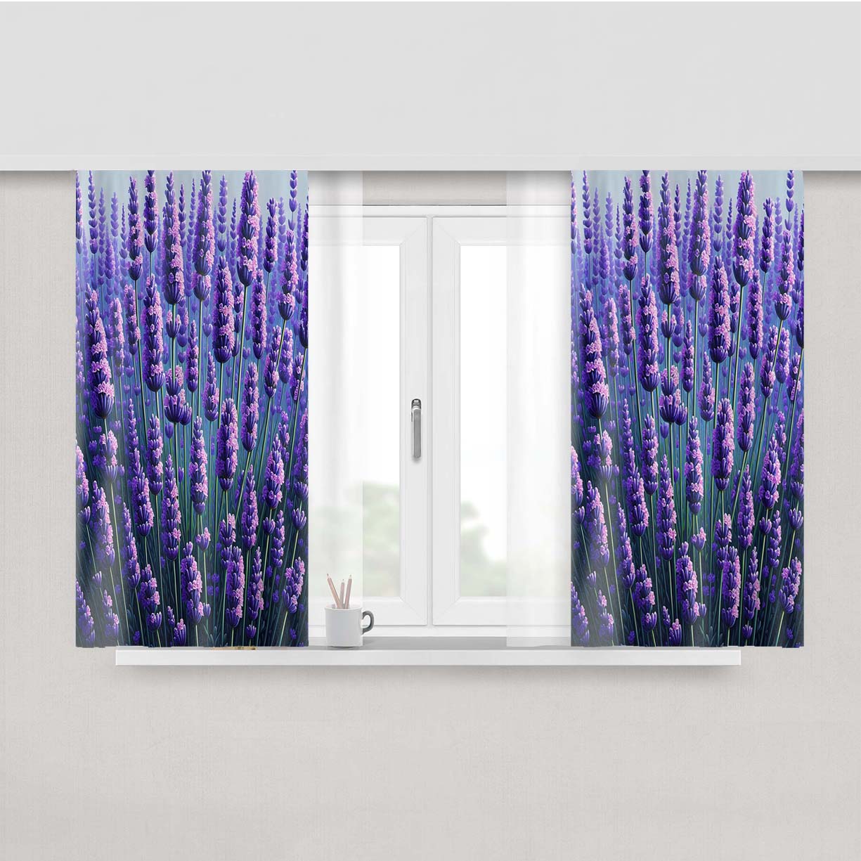 Lavender Garden Peach Skin Window Curtains