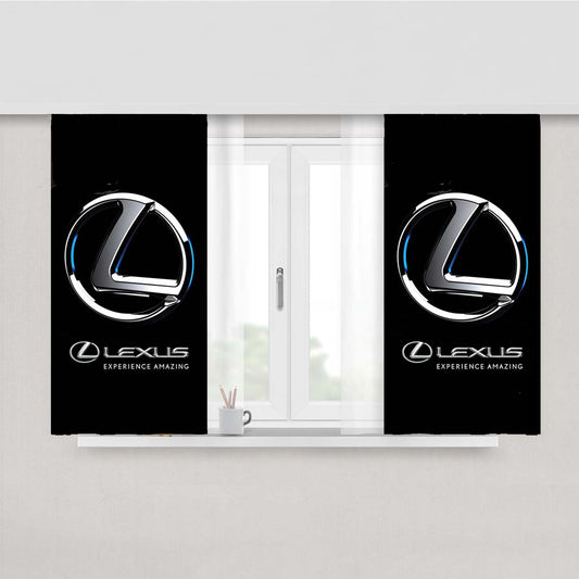 Lexus Logo Black Peach Skin Window Curtains