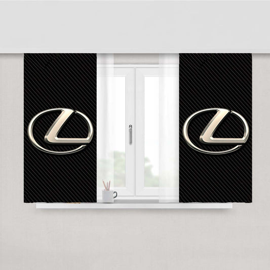 Lexus Logo Carbon Peach Skin Window Curtains