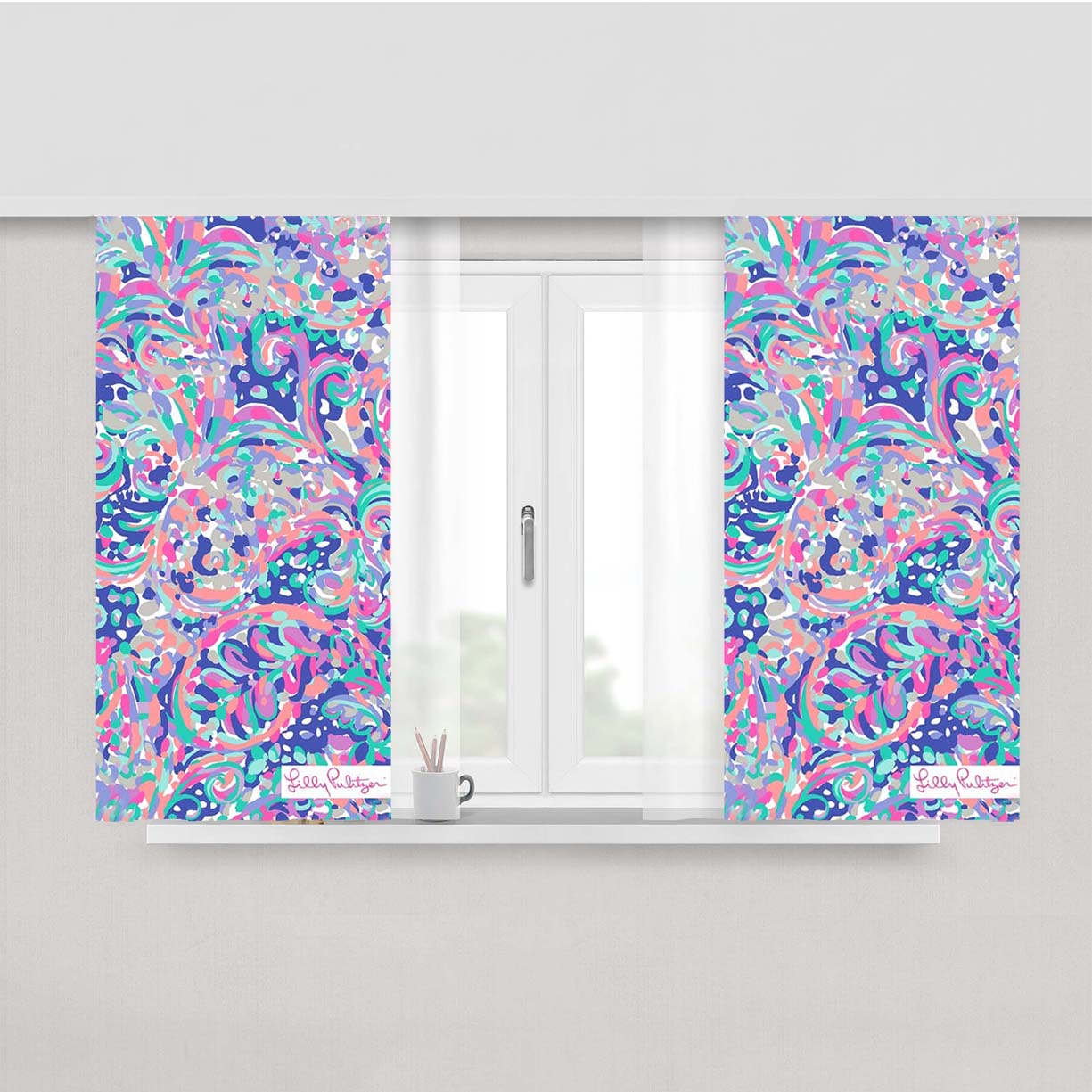 Lilly Pulitzer La Playa Peach Skin Window Curtains