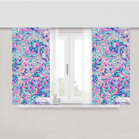 Lilly Pulitzer La Playa Peach Skin Window Curtains