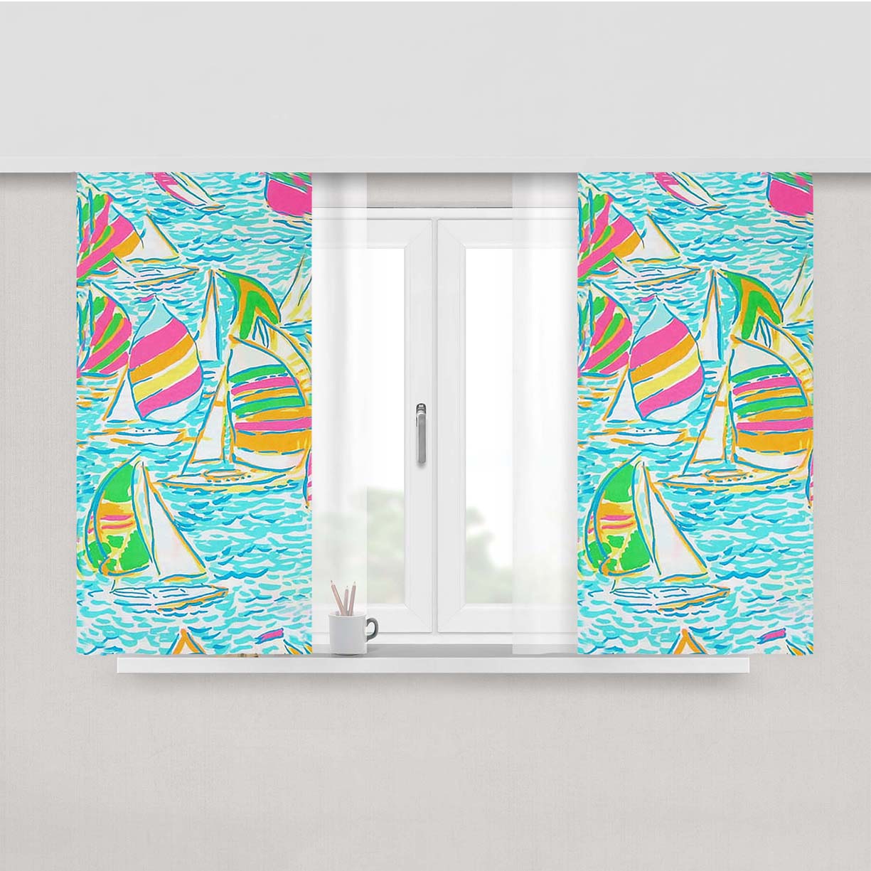 Lilly Pulitzer Sailboat Peach Skin Window Curtains