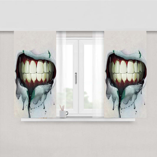 Lips Mouth Teeth Peach Skin Window Curtains