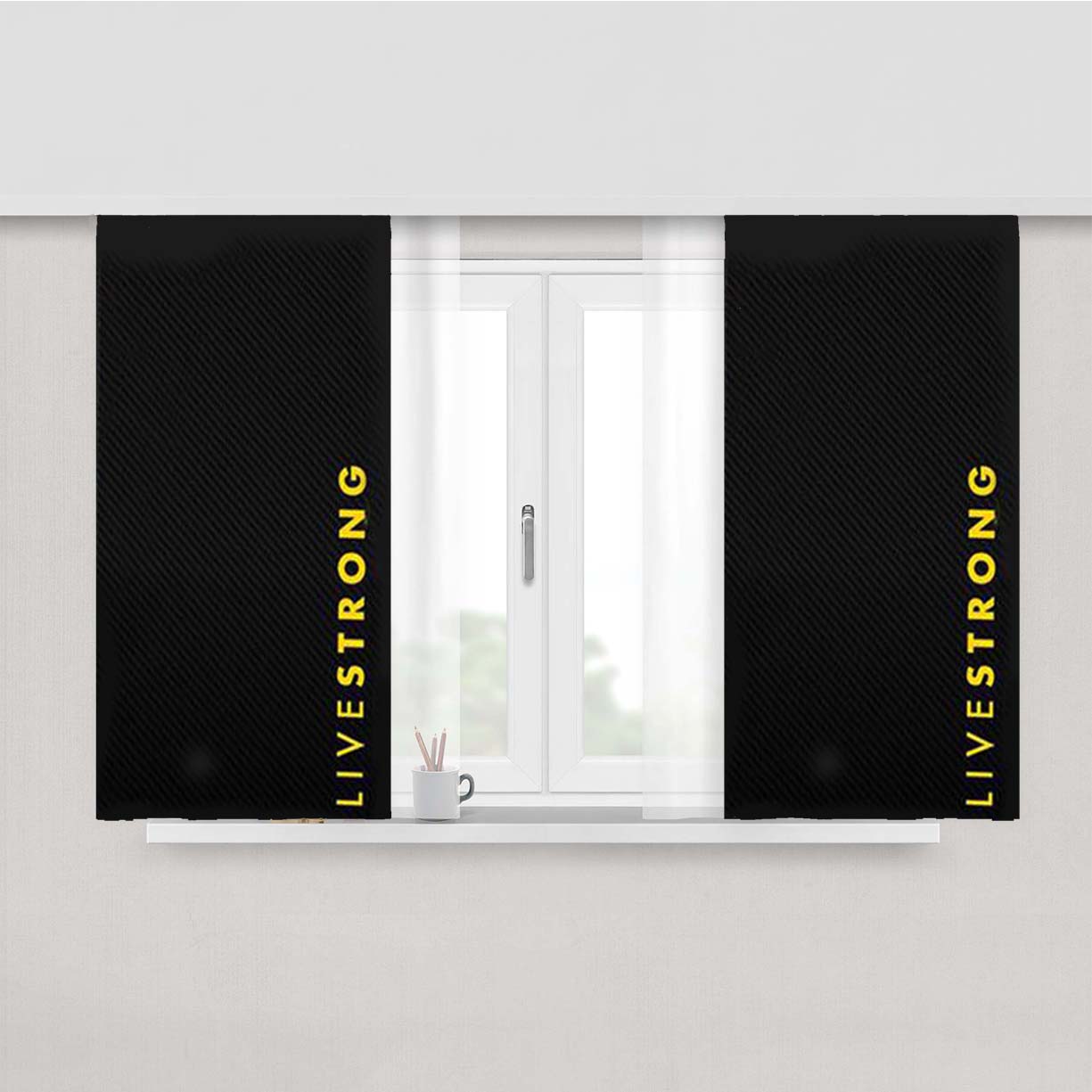 Livestrong Carbon Pattern Peach Skin Window Curtains
