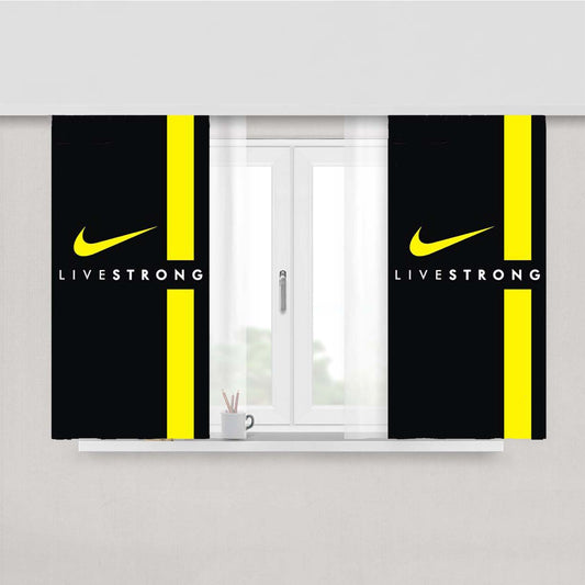 Livestrong Nike Logo Sport Bike Peach Skin Window Curtains