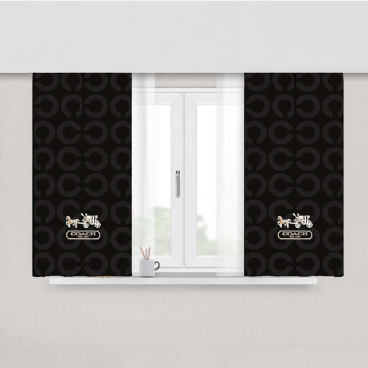 Logo Coach New York Peach Skin Window Curtains