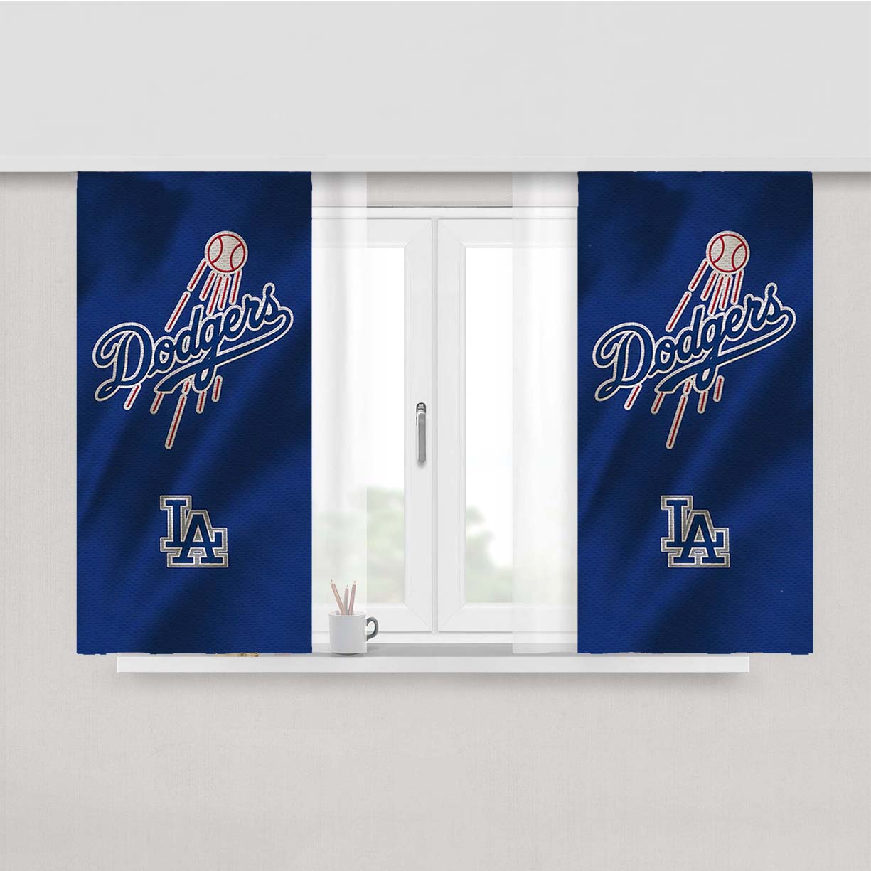Los Angeles La Dodgers Uniform Peach Skin Window Curtains