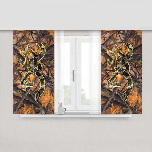 Love Browning Deer Camo Boy Peach Skin Window Curtains