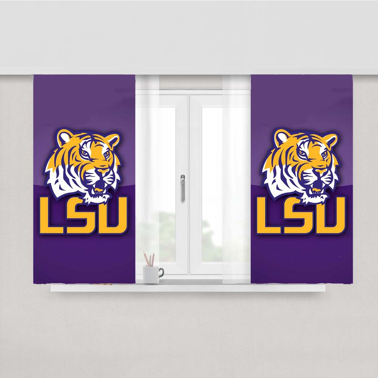 Lsu Tigers 2 Peach Skin Window Curtains