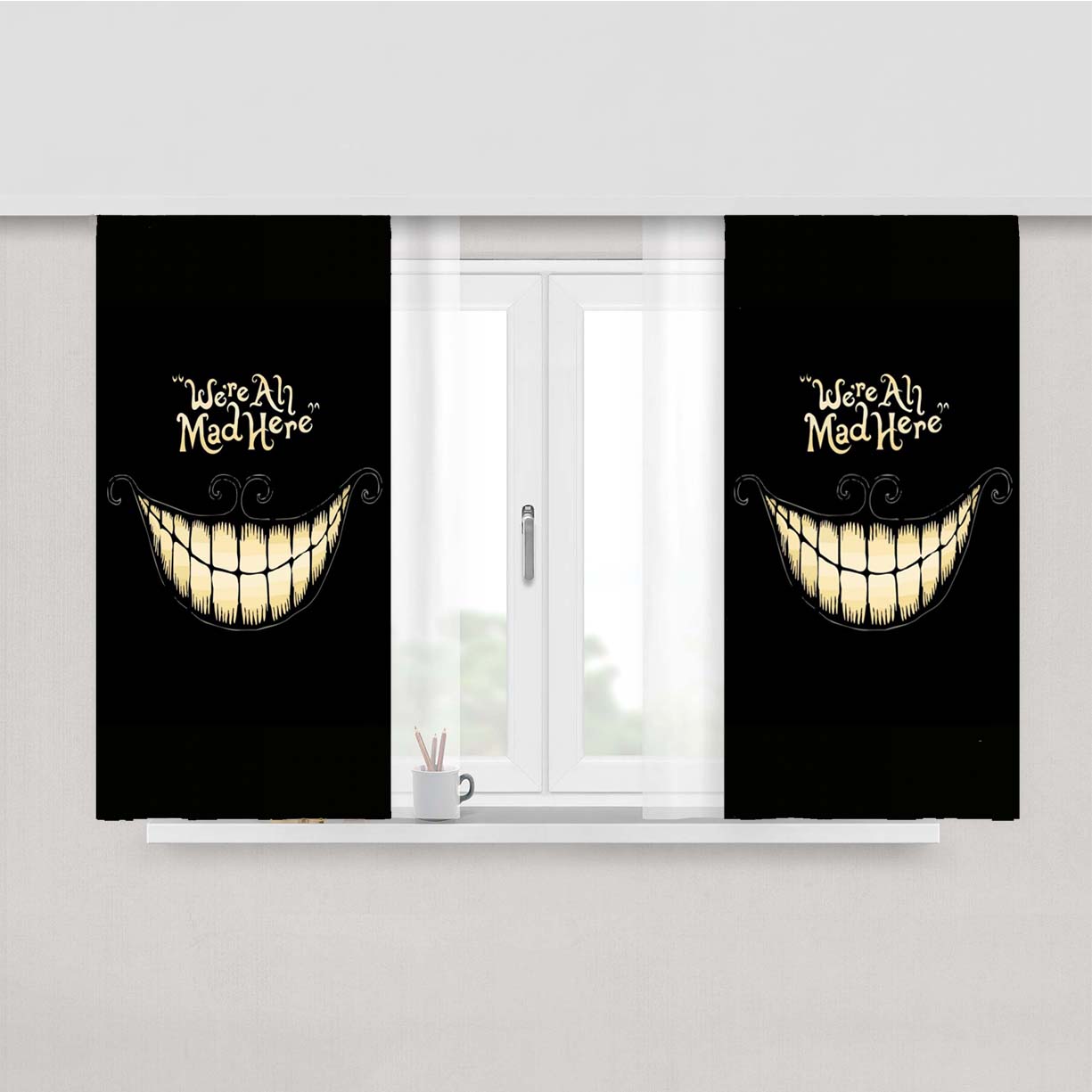 Mad Here Peach Skin Window Curtains