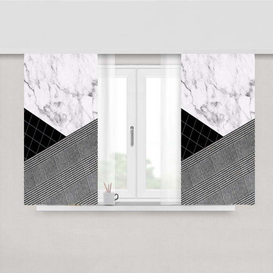 Marble Pattern August Peach Skin Window Curtains