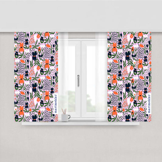 Marimekko Palsta Pattern Peach Skin Window Curtains