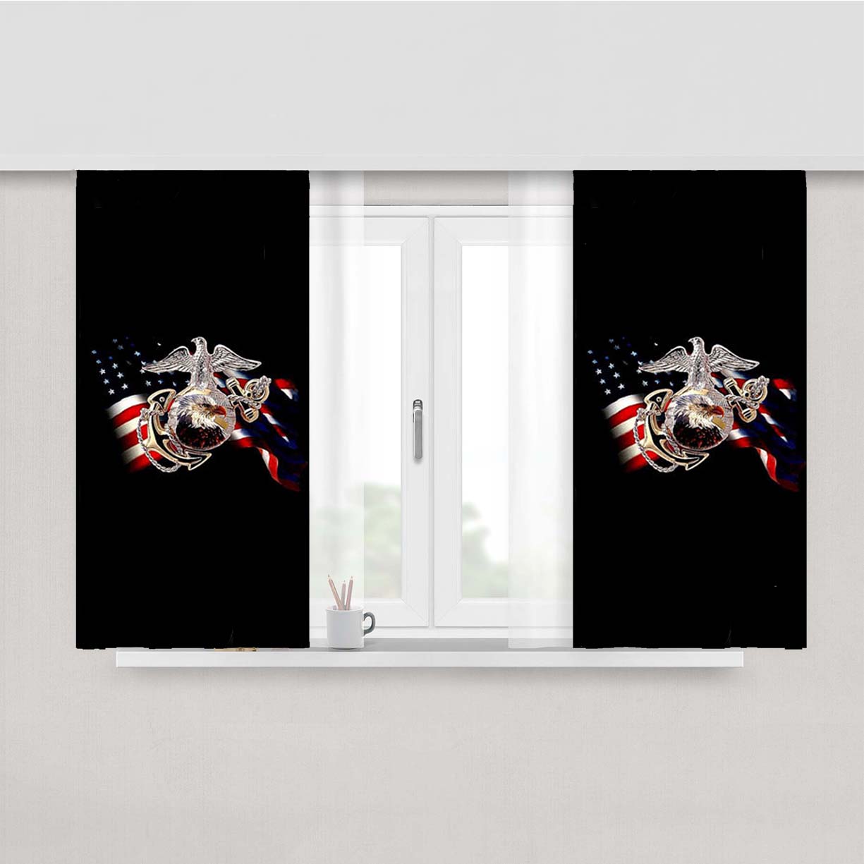 Marine Corps Peach Skin Window Curtains