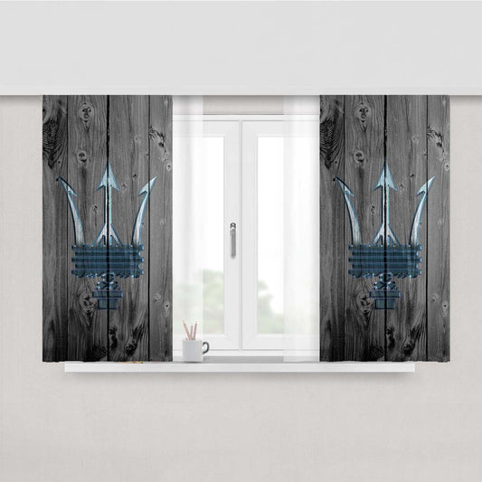 Maserati Car Logo Dark Wood Wallpaper Peach Skin Window Curtains
