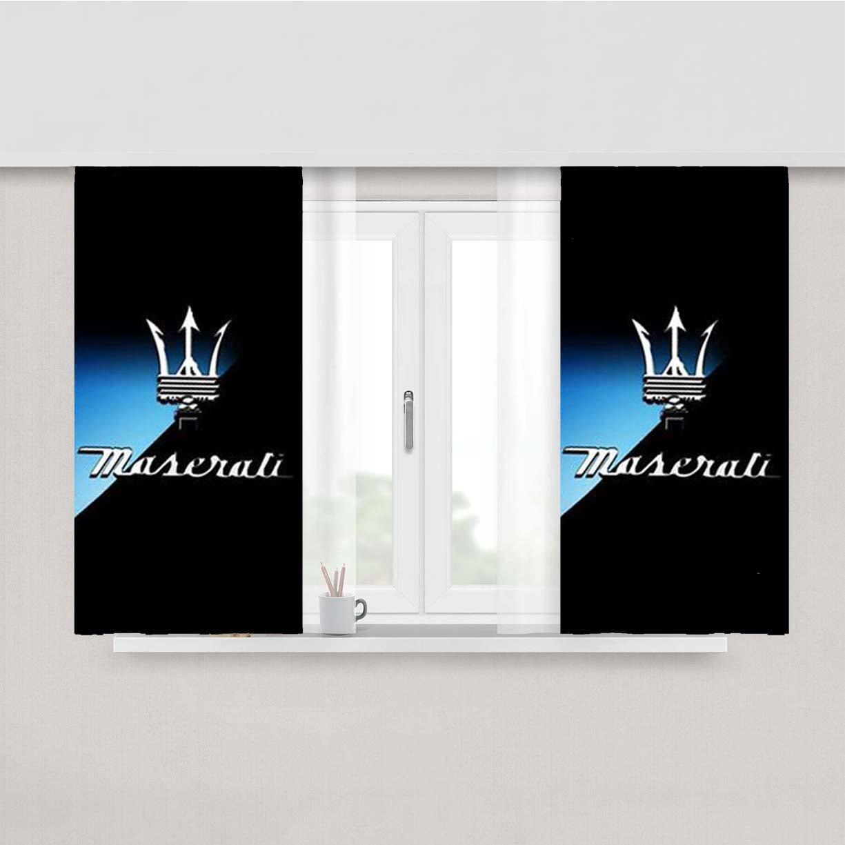 Maserati Italian Luxury Car Peach Skin Window Curtains